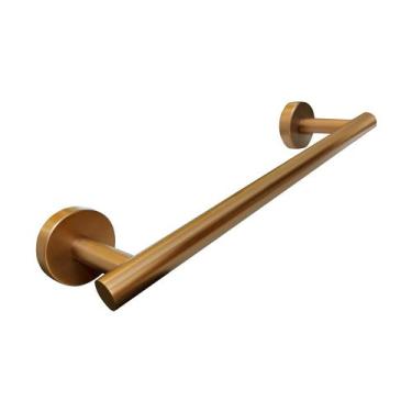 Imagem de Porta Toalha Toalheiro de Rosto Redondo Inox Rose Gold Escovado - RENO