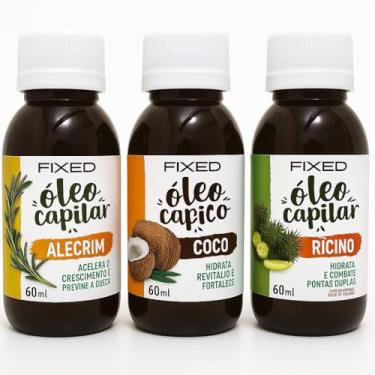 Imagem de Kit Terapia Capilar Óleo de Alecrim + Coco + Rícino FIXED 60ml (3 Unidades)