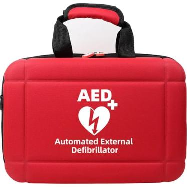 Imagem de Recipiente De Desfibrilador Portátil, Bolsa De Armazenamento Aed Bolsa De Armazenamento De Emergência Com Orifício De Sinal De Controle Remoto, Símbolo De Cruz Atraente