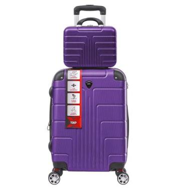 Imagem de Kit Mala De Viagem Bordo 10kg ANAC Frasqueira Média Tripx, Lilás