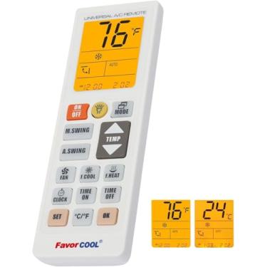 Imagem de Controle remoto universal AC - LCD tudo em um para Mitsubishi, Fujitsu, LG, Midea, Samsung, Daikin, Panasonic, GREE, Hitachi, Toshiba, Sanyo A/C (lanterna)