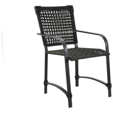 Imagem de Cadeira para Jardim em Alumínio com Corda Náutica Gana Preto - Qualitá