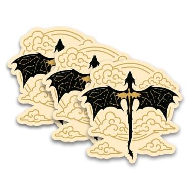 Imagem de Conjunto de 3 peças de adesivos de dragão quarta asa, clube do livro, leitor ávido, amante da leitura, romantisy, impermeável, decalque de vinil cortado de 7,6 cm para garrafa de água, laptop
