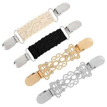 Imagem de Framendino, Pacote com 4 camisetas retrô estilo xale com clipe de renda e broche para mulheres