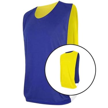 Imagem de Colete Esportivo Dupla Face Kanga Sport Azul e Amarelo