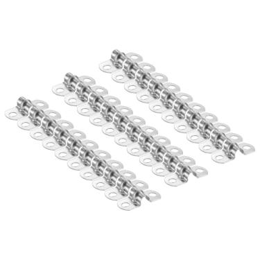 Imagem de HARFINGTON 20 braçadeiras de conduíte de 5 mm de 3/40.6 cm, braçadeira de tubo M5 U, correia rígida de aço inoxidável, suporte em forma de U com dois furos para fixação de fio de mangueira de tubo