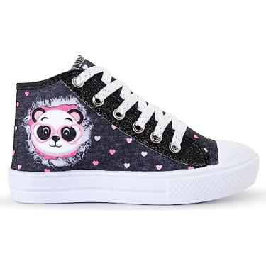 Imagem de Tênis Feminino Infantil Panda Glitter Botinha Menina (Preto, BR, Criança de 4 a 8 anos, Faixa Numérico, 31, 32)