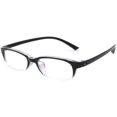 Imagem de Onrtry Óculos transparentes falsos sem receita para óculos com armação retangular (preto gradiente)