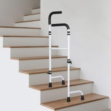 Imagem de PIDOSO Bengala Para Escadas - Auxílio Subir E Descer Idosos Recuperação Pós-Cirúrgica, Muletas Com Altura Ajustável Escadas, Compatibilidade Universal Degraus