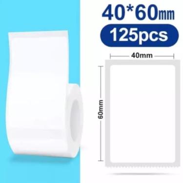 Imagem de 1- ROLO DE ETIQUETA NIIMBOT 40X60 COR: BRANCO - 125 ETIQUETAS PARA IMPRESSORAS B1/B21/B3S/B203