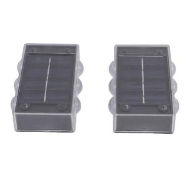 Imagem de Hyuduo Luzes de Arruela de Parede Solar Com Painéis Solares Monocristalinos de 600 MAh IP44 à Prova de água Ideal para o Pátio do Jardim do Quintal (iluminação branca)