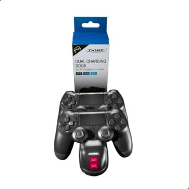 Imagem de Kit 2 Controle Ps4 e Base Carregadora Duplo Dual Charge Dock Indicador Led