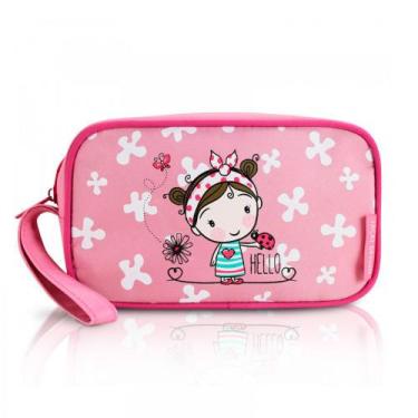 Imagem de Estojo Escolar Feminino Infantil Grande Jacki Design Com Alça, Rosa