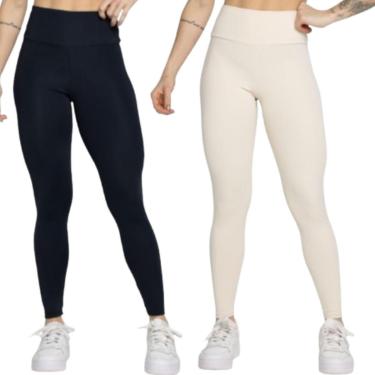 Imagem de KIT 2 Calça Legging Smart Serra e Mar Cós Alto Roupa Para Treino Academia Moda Fitness-Feminino