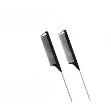 Imagem de Pente de Carbono Antiestático com Separador de Mechas com Cabo de Aço de Ferro para Touca de Reflexo(03 UNIDADES)