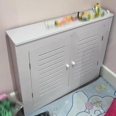 Imagem de Tampa De Radiador Moderna, Tampa De Radiador De Madeira, Instalação Sem Perfuração, Tampas De Radiador Fáceis, Com Mesa De Armazenamento E Portas Tampas De Radiador, Pa, L90xH90xT20cm