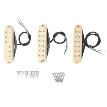 Imagem de Single Coil Pickup Set 3 Piece Professional High Output Pescoço Middle Bridge Pickups para guitarra Stratocaster com acessórios de montagem ABS Ímãs