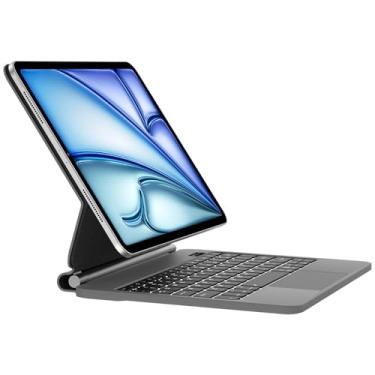 Imagem de Capa Magic Keyboard para iPad Air 11 polegadas M2 2024 e iPad Pro 11 polegadas (4ª/3ª/2ª/1ª geração), iPad Air 5ª/4ª geração com teclado, suporte cantilever flutuante, trackpad multitoque, teclas