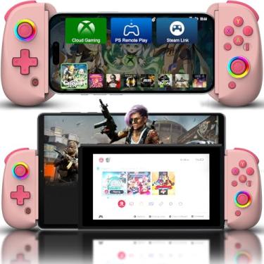 Imagem de Joso Mobile Gaming Controller for iPhone/iPad/Tablet, Android Wireless Controller with Hall Effects Joysticks, Support PC/Switch, Play Cloud Games/PS Remote Play/COD/Genshin Impact & More - Pink