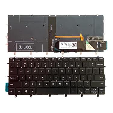 Imagem de Siakoocty Teclado de substituição para laptop US Layout para Dell XPS 13 9305 9370 9380 13-9370 13-9380 P82G 7390 82FHM 082FHM sem moldura, sem trackpoint, preto retroiluminado