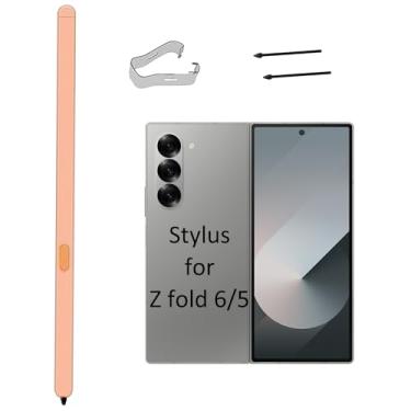 Imagem de Caneta Z Fold6 S de substituição para Samsung Galaxy Z Fold 6 Slim SPen Fold 5 Stylus Pen, Z Fold 5 S Pen Fold Edition para Samsung Galaxy-Z Fold-5 Stylus Pen + 2 pontas (laranja)