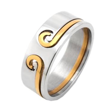 Imagem de OAKKY Anel masculino de aço inoxidável vintage 8 mm Sun Wukong Monkey King Golden Hoop Amuleto, Metal, Metal