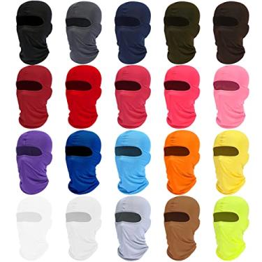 Imagem de 20 peças balaclava máscara facial completa máscara de esqui polaina de pescoço para esportes ao ar livre, motocicleta, ciclismo, proteção solar UV forro de capacete, 20 cores mistas, 0
