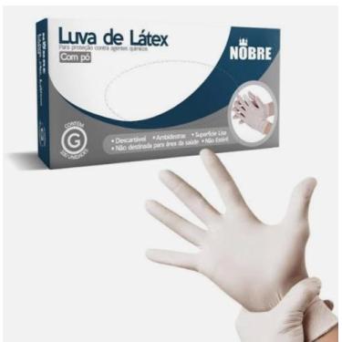 Imagem de Luva descartável Látex Nobre com 100 unidades