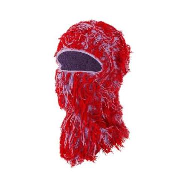 Imagem de Gorro De Malha Com Máscara De Esqui Camuflada Quente À Prova De Vento 