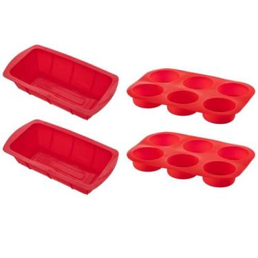 Imagem de 2 Kit Forma Silicone Resistente p/ Cupcakes e Pães Sortida - QUALITY H