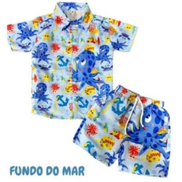 Imagem de Conjunto Menino Mauricinho Temático Fundo do Mar - EDYNHOKIDS, 06 MESE