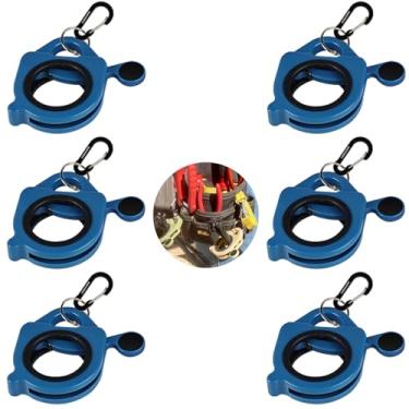 Imagem de CANAANIN Conjunto de suporte de abraçadeira com zíper, resistente, colorido, atualizado para cinto de ferramentas, organizado, forte, eficiente, eletricista, reutilizável, portátil, pacote com 6 (azul
