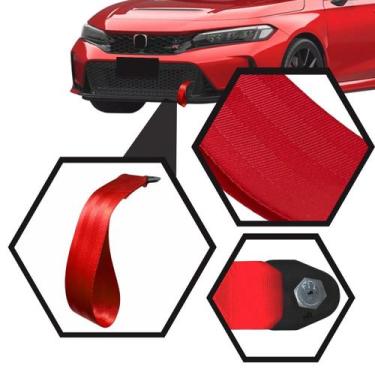Imagem de Tow Strap Vermelho Cinta de Reboque Engate Off-Road Tunning Universal 