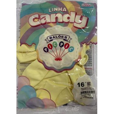 Imagem de BALÃO LISO REDONDO - PIC PIC Nº 16 -  AMARELO CANDY  - Pacote com 12 u
