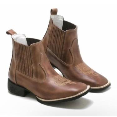 Imagem de Botina lisa bico Quadrado Whisky - Texas boost, 38