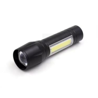 Imagem de Lanterna LED Portátil Tática com Luz COB Lateral, Estojo Militar, Preta