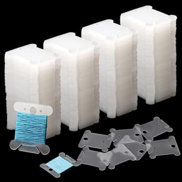 Imagem de 400 peças bobinas de fio dental bordado de plástico organizador de fio dental cartões para ponto cruz