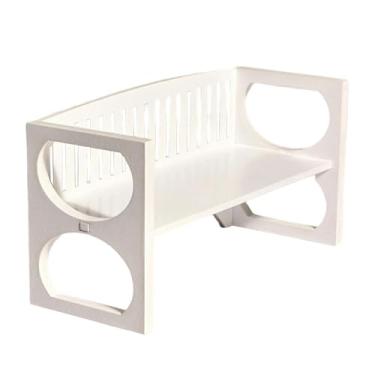 Imagem de Dynwave Acessórios para casa de bonecas Mini banco de madeira Modelo Mini cadeira de parque Móveis para casa de bonecas Escala 1/12 para artesanato DIY, Style a