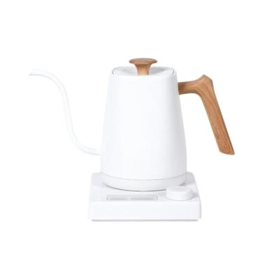 Imagem de Baoblaze Chaleira elétrica 0,8 L, 1000 W, prática, proteção contra fervura a seco, aquecimento rápido, aço inoxidável, para despejar café, ferver água quente, Grão de Madeira Branca