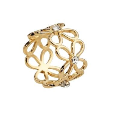 Imagem de NewZenro Dainty Clover CZ lenço de seda anel deslizante clipe para mulheres, cachecóis, xale, camiseta, alfinete, fivela de flor, fecho para acessórios de roupas, joias modernas para sua melhor amiga