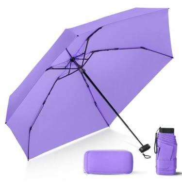 Imagem de Guarda-chuva LEAGERA Compact Travel com estojo leve roxo
