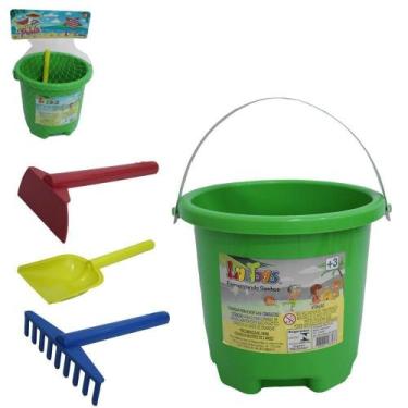 Imagem de Balde De Praia Com Pa + Acessorios 4 Pecas - Luctoys