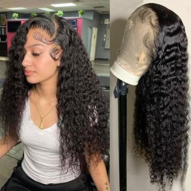 Imagem de Peruca frontal de renda Bangjazz Deep Wave 180% Densidade 45cm