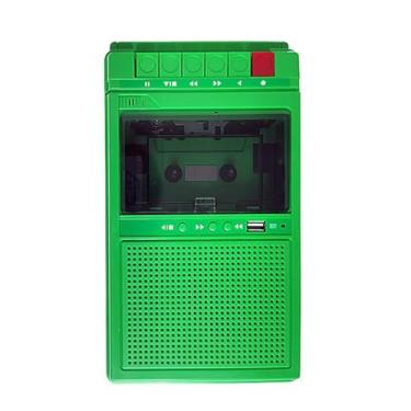 Imagem de MotiveTech Toca-fitas portátil com microfone, pequeno, estéreo, versátil, multifuncional, repetidor para música pessoal, homens e mulheres