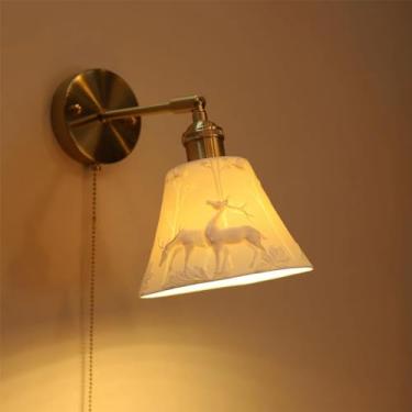 Imagem de Lâmpada De Parede De Latão Nórdico, Lâmpada De Parede Personalizada Criativa Retrô, Adequada Para Sala De Estar Corredor Bar Café Restaurante Iluminação Decorativa (Estilo 42)
