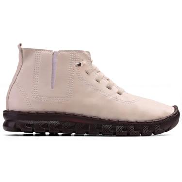 Imagem de Bota Coturno Feminino Casual Macio Leve Confortável Com Cadarço Sola Reta Bota Feminina (Nude, BR, Adulto, Numérico, 37)