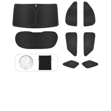 Imagem de 8 peças de persianas para Ford Explorer (2020-2025) Acessórios – Cobertura total para janelas laterais, triangular traseiro e para-brisa – Proteção UV e privacidade para acampamento, cochilo