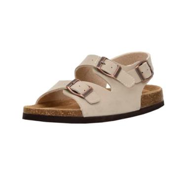 Imagem de Sandália Infantil Clisionaire Liana JR com Palmilha de cortiça + Conforto, Stone Nubuck, 3 Big Kid