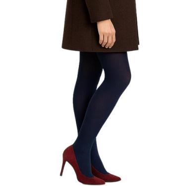 Imagem de Meia Calça Elastano Fio 40 Opaca Feminina Selene, P, Marinho