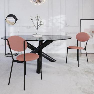 Imagem de Cadeira de Jantar Avulsa Vintage Elipse com Estrutura Preta - Metalig